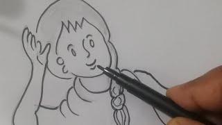 How to draw meena picture #shorts #art #drawing #viral #easy #jujutsu #ballpendrawing #harem #meena