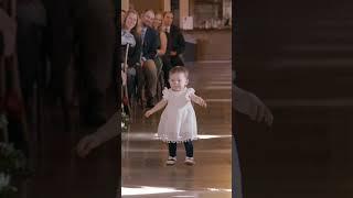 The flower girl spots grandpa. #weddinginspo #weddingparty #weddings #flowergirl #2023bride #cute