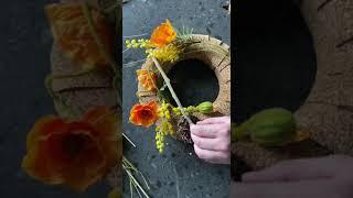 Летний венок из сухоцветов искусственных цветов 2 часть 