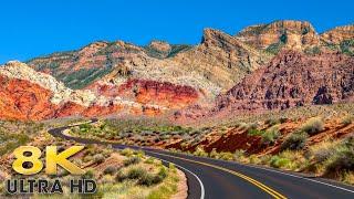 Red Rock Canyon 8K Las Vegas Scenic Desert Mountain Drive Nevada