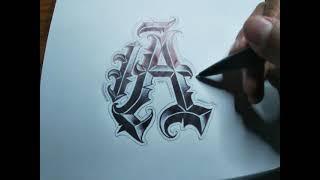 Lettering tatuaje abecedario, Time lapse letra A (Tattoo lettering alphabet)