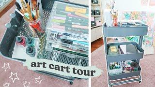 how I organize my art supplies | ikea raskog art cart tour