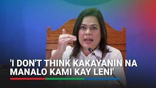 'Kasi matatalo kami ni Leni': Sara Duterte says it was Imee Marcos who convinced her to run for VP