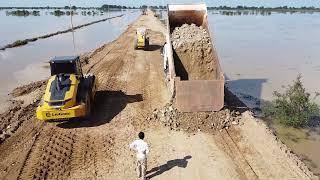 Wow Wonderful Project Building Long Road By Equipment Dozer Truck Spreading Soil