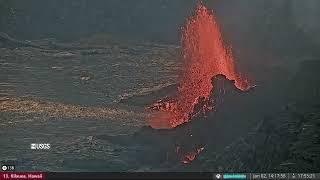 Jan 2, 2025:  Wall Collapse of Smaller Crater at Kilauea and it Ceases Erupting