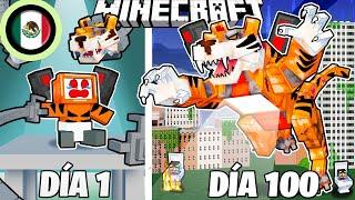 ¡Sobreviví 100 DÍAS como un TITÁN TIGRE en Minecraft HARDCORE!