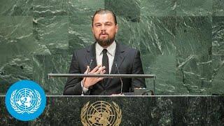 Leonardo DiCaprio (UN Messenger of Peace) at the opening of Climate Summit 2014