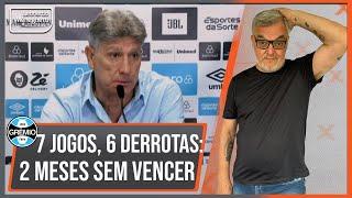 Impressionante: com Renato na casamata Grêmio não vence há dois meses!