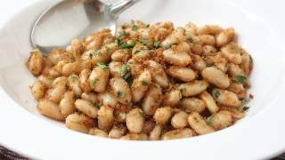 Sandy Beans Recipe - White Beans with Crispy Parmesan Breadcrumbs