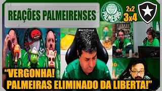 REAÇÕES PALMEIRENSES - PALMEIRAS 2x2 BOTAFOGO - PALMEIRAS ELIMINADO DA LIBERTADORES! VAMOS RIR!