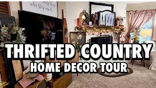 THRIFTED LIVING ROOM TOUR! THRIFTING COUNTRY HOME DECOR TO DECORATE MY HOME!