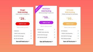 Responsive Pricing Card | Price List & Menu | Pricing tables using HTML & CSS | MultiWebPress