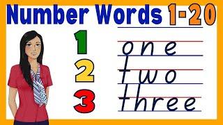 1-20 Number Names in English Spelling Learn The Number Words Quick Lesson for Kids