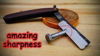 Turning a Broken Bearing into a Super Sharp Straight Razor | DIY | HANDMADE |