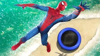 GTA 5 Spiderman • Epic Trampoline Jumps and Fails 2 (Funny Moments, No godmode)