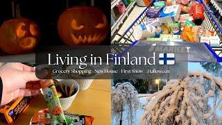 Living in Finland Vlog #16  Grocery Shopping with Prices | Halloween | First Snow | New House