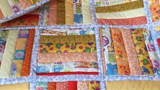 How to mend patchwork blocks - sashing quilt - baby blanket