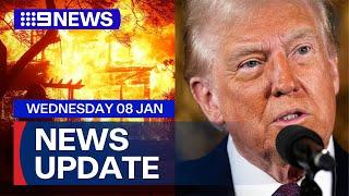 Residents flee as LA wildfires rage; Trump's threat to reclaim Panama Canal | 9 News Australia