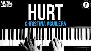 Christina Aguilera - Hurt Karaoke SLOWER Acoustic Piano Instrumental Cover Lyrics LOWER KEY