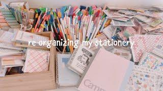 re~organizing some of my stationery + setting up my stationery cart