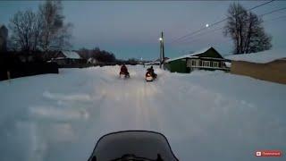 Покатушки на снегоходах.Arctic Cat bercat 570 VS Yamaha viking 540.Под снегом много воды.