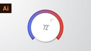 Minimal Thermostat Dial | Flat Design Illustrator Tutorial