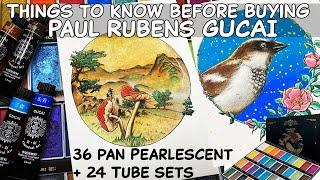 Can You Use Gucai Like Watercolor? Compare to Paul Rubens Watercolors Pearlescent Pans and Tubes