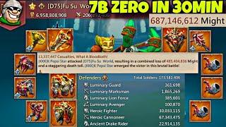 Lords Mobile - 7B ZERO(BIGGEST ZERO)IN 30MIN Worst Troops Comp i Ever SEEN Before #lordsmobile