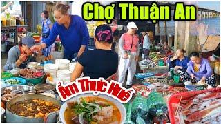 Ẩm Thực Huế CHỢ THUẬN AN Đi Chợ Sớm Mới Thấy Toàn Món Ngon Nóng Hổi, Hải Sản Cá Tôm Mực Tươi Xanh.