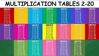 Multiplication Tables 2-20 | Multiplication Table