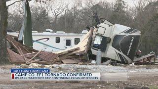 East Texas marina continues clean up after confirmed EF-1 tornado