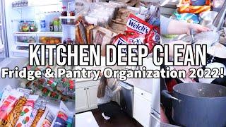 KITCHEN DEEP CLEAN | FRIDGE AND PANTRY ORGANIZATION + RESTOCK | SATISFYING BEFORE AND AFTERS