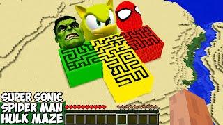 I can SPAWN a BIGGEST SUPER SONIC! SPIDER MAN! HULK MAZE in Minecraft! WHERE DOES SECRET MAZE LEAD?