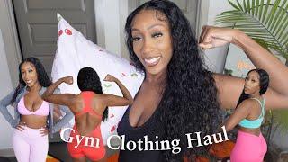 HUGE GYM CLOTHING HAUL BADDIE GYM OUTFITS LEGGINGS, WORKOUT ROMPERS, SHOP PEACHY BUNZ TRY ON HAUL