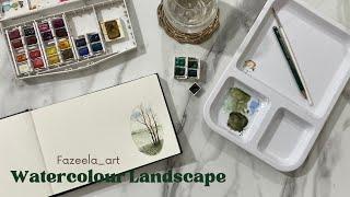 WATERCOLOUR LANDSCAPE TUTORIAL / Landscape practice in watercolour  #watercolor #landscapepainting