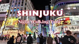 Shinjuku Night Walking Tour in Tokyo, Japan | 4K HDR