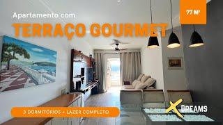 Apartamento de 3 Dormitórios com Terraço Gourmet em Condomínio Clube na Ponta da Praia em Santos/SP