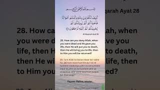 Surah 2 Al-Baqarah 28 connect  with Noble #quran  while #learning  #english  Grow in #deen  #islam