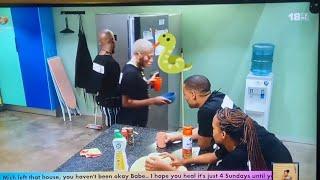 Makhekhe sees a big snake  in the fridge #bigbrother2024 #makhekhebbmzansi