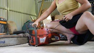 GENIUS GIRL; Repair and restore old broken chainsaw (Husqvarna 365), 2-stroke chainsaw