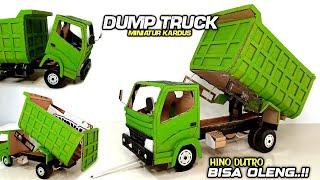 MEMBUAT MINIATUR DUMP TRUCK HINO DUTRO || HINO 300 DARI KARDUS FULL SPEK BISA OLENG