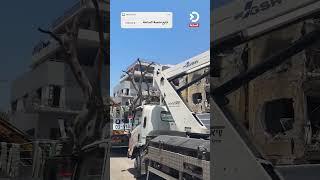 آثار الدمار الهائل في المباني في مدينة تل أبيب وسط الأراضي الفلسطينية المحتلة