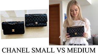 CHANEL SMALL CLASSIC FLAP VS MEDIUM | Mod shots