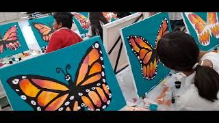 Silas Bartsch Elementary 6th grade painting the Butterfly