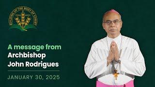 Archbishop John Rodrigues addresses the Archdiocese of Bombay