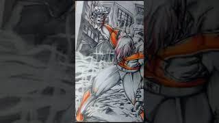 Endeavor Fanart - Boku no Hero Academia - Dibujo Tradicional (Endeavor vs Nomu) #endeavorvsnomu