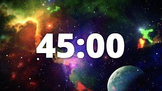 45 Minute Countdown Timer with Alarm and Deep Space Ambient Music | Deep Space Galaxy 