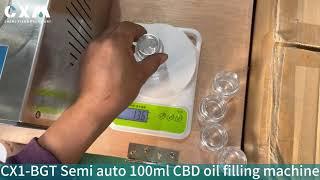 CX1-BGT Semi auto 100ml CBD oil filling machine #manualfiller #smallfilling