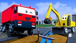 Excavator, Crane, Dump Truck Rescue Tractor at Construction Site | Toy City CONSTRUCTION VEHICLES