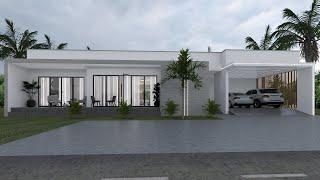 Luxury Modern 4-Bedroom House design with pool 21m x 23m